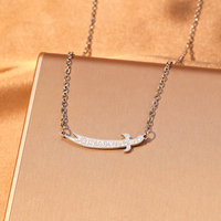 Ensemble collier et bracelet en acier inoxydable avec calligraphie arabe islamique, bijoux religieux assortis pour hommes et femmes