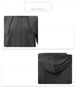 Camiseta de manga larga con capucha para hombre con alta elasticidad y ropa de fitness de secado rápido - Product Image 4