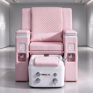 Sillón de Pedicura Multifuncional de Lujo Color Rosa con Doble Lavabo para Manicura, Bañera para Spa de Pies, Sillón Reclinable para Salón de Belleza - Product Image 2
