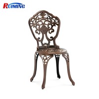 Ensemble de trois pièces pour salle à manger d'extérieur moderne Table de balcon en fonte d'aluminium et chaises en fer forgé pour les hôtels et les bistrots Mobilier de café