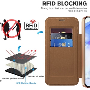 Đối Với <span class=keywords><strong>Samsung</strong></span> Cho Galaxy A55 A35 A15 5G Da Trường Hợp Điện Thoại Khe Cắm Thẻ Từ Ví Rõ Ràng Cover Quay Lại Mạ Khung Điện Thoại Trường Hợp - Product Image 3