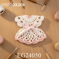 Mini-robe en crochet 100 % coton, 7,5x7,5 cm, mignonne, pour baby shower, cadeau fait main pour cartes de vœux de mariage