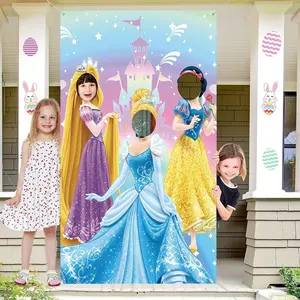 Công Chúa chủ đề ảnh cửa biểu ngữ công chúa chụp ảnh Mặt biểu ngữ nền sinh nhật trang trí tiệc ảnh trẻ em