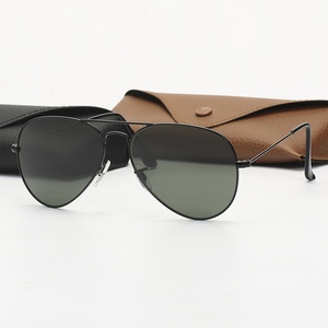Lunettes de soleil de pilote de luxe à la mode, monture en alliage métallique, verres en verre UV400, lunettes de soleil pour hommes, cadeaux de Noël - Product Image 3
