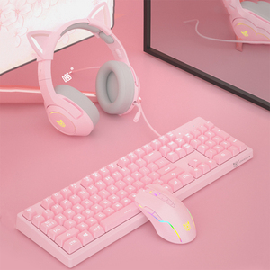 Bộ Bàn Phím Chơi Game ONIKUMA Professional Gaming G25 + CW905, Bộ Bàn Phím Chuột Có Dây Màu Hồng - Product Image 2