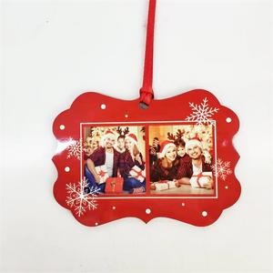 Ornement de panneau dur vierge de sublimation <span class=keywords><strong>Benelux</strong></span> forme rectangulaire fantaisie ébauches de sublimation en MDF ornements de Noël en bois - Product Image 4
