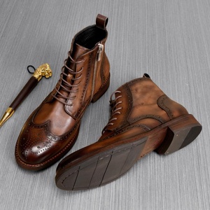 Botas de Cuero Genuino de Alta Calidad, Cómodas, Hechas a Mano, Duraderas, Versátiles e Impermeables para Hombre, para Fiestas, Vida Diaria y Más - Product Image 5
