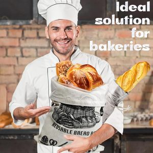 Groothandel Op Maat Bedrukt Logo Herbruikbare Natuurlijke Puur Organische Linnen Tpu Voering Zuurdesem Broodzak - Product Image 4