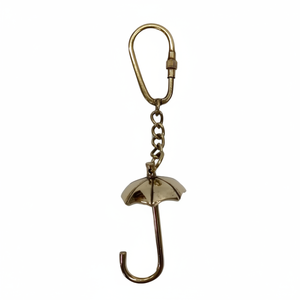 Porte-clés parapluie doré Porte-clés artisanat en métal Porte-clés cadeau à collectionner et d'affaires Vente en gros Bon marché Porte-clés parapluie Dernier - Product Image 1