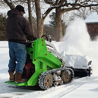 DRT-480 Mini Gasoline Track Loader yang telah ditingkatkan, Compact Mini Skid Steer Loader dengan Ban dan Trek yang Dapat Ditukar, serta Pembersih Jalan.