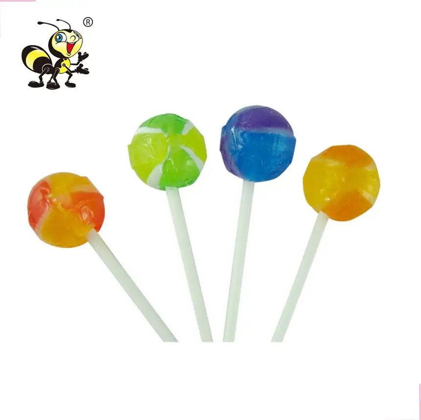 Ball Custom Candy Sweet Lollipop And Candies Bonbon Lollypop Round Lollipops Shaped Hard Fruit Pop Lollipop