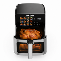 Friteuse à air de grande capacité 8L, 1500W, sans huile, four carré, écran tactile LED, minuterie 60 minutes