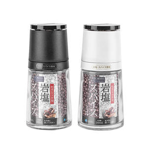 New Arrival Customized Classic 120ml Round Transparent Glass <b>Grinder</b> Bottle with <b>Plastic</b> Mill Premium Personalized Mills - Product Image 5