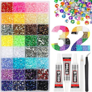 Venta al por mayor de 32,000 piezas de diamantes de imitación de resina coloridos para bricolaje, gemas multicolor personalizadas de 3 mm con reverso plano, kit de arte con diamantes para decoración de prendas. - Product Image 3