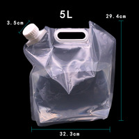 Sac à eau debout sans BPA transparent de 1,5 L, 3 L, 5 L, 10 L avec bec verseur supérieur
