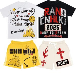 Venta al por mayor peso pesado 100% algodón camiseta hombres conjunto chándales para hombres verano Joggers trajes logotipo personalizado deportes 2 piezas conjuntos de los hombres - Product Image 3