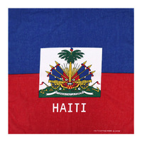 Bandana carré personnalisé avec imprimé drapeau national Haïti, États-Unis, Mexique – Foulard en coton, bandeau, cache-cou