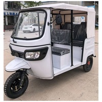 Vehículo Eléctrico Popular en África de 3 Ruedas, Tuk Tuk, 4 Pasajeros, 4500w, 150km de Autonomía, Cerradura Eléctrica de Puerta, Triciclo Eléctrico con Techo