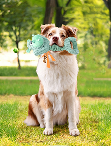 Nouveau jouet sonore personnalisable pour chien Rhino - Jouet interactif extensible et rebondissant avec sifflet et fourrure qui bouge pour animaux de compagnie - Product Image 6