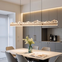 Luminaire suspendu de restaurant en forme de longue bande, éclairage minimaliste pour salon de thé, comptoir de bar, table à manger, style italien, luxe léger