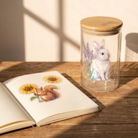 Autocollants irisés personnalisés pour scrapbooking, motif Psaumes de la Forêt, en PET transparent, effet lustré, pack d'autocollants