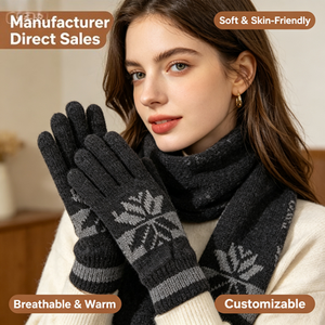 Guantes de Pantalla Táctil Acrílicos para Mujer, para las Cuatro Estaciones, Cálidos, Transpirables, Diseño de <span class=keywords><strong>Dedos</strong></span> Completos, para Actividades al Aire Libre, Talla Única - Product Image 3