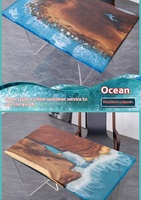 Magnifique planche à charcuterie en bois, planche à découper en résine époxy pour tables à manger