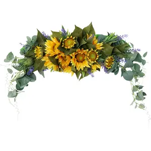 Wholesale sunflower Arch Flower Arrangement with Drapes kit Fits Wedding Ceremony Arbor Decoration