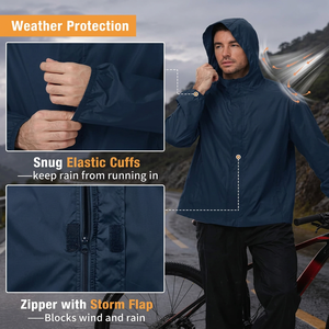 Chaqueta Cortavientos con Capucha Premium Personalizada para Hombre, Azul Marino, Corte Regular, Ligera, para Deportes al Aire Libre, Fabricante - Product Image 6