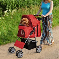 Poussette pliable écologique pour animaux de compagnie, avec 3/4 roues, chariot de promenade confortable et doux pour chiens et chats