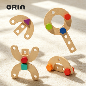 <span class=keywords><strong>Juguete</strong></span> Educativo Montessori de Madera para Niños Pequeños, <span class=keywords><strong>Caja</strong></span> de Clasificación de Formas y Colores con Tuercas y Pernos, Certificado CE CPC - Product Image 4