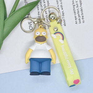 Nuevo Llavero Colgante 3D de Los Simpson de Dibujos Animados, de PVC Suave, para Llaves de Coche, Decoración de Mochila, con Correa de Muñeca - Product Image 3