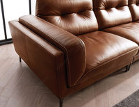 Hochwertiges günstiges sofa braunes wohnzimmersofa gepolstert in industriellem ledermaterial modernes stilsofa 3 sitze