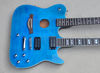 Flyoung Blue Factory Double Neck 6 + 6 Strings Acoustic Electric Guitar Stringed Instruments