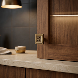 Square <b>Brass</b> Cabinet Handles Traditional Kitchen Drawer <b>Knobs</b> Durable Furniture Hardware - Product Image 1