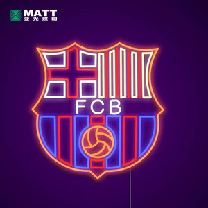 Insegna al Neon Personalizzata con Logo di Squadra di Calcio 50cm FCB, Luce al Neon LED Dimmerabile per Decorazione Murale - Product Image 6