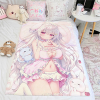 Couverture douce de style japonais élégante, motif fille mignonne, en polaire, pour chambre, canapé, maison, couverture décorative de dessin animé, pour la sieste