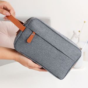 Lined Water Resistant Polyester Fashion Zipper Soft Handle Cosmetic Bag for <b>Men</b> for Makeup Travel - Product Image 3