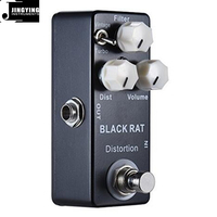 Vente en gros d'usine Jingying Mini pédales de guitare série Black Rat Distortion Pédale d'effet de guitare électrique Pièces et accessoires de guitare