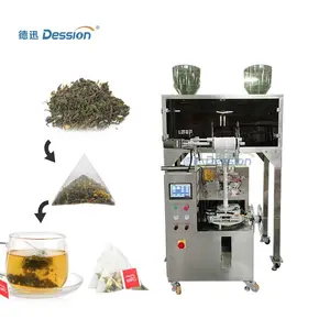 Fully Automatic Qualitative Filter Paper Inner and Outer Nylon Pouch Pyramid Triangle Small Tea Bag Packing Machine For 2g-10g