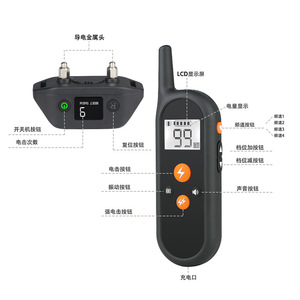 ปลอกคอฝึกสุนัขแบบรีโมท พร้อมเสียง สั่นสะเทือน และระบบช็อตไฟฟ้า สำหรับอุปกรณ์ฝึกสัตว์เลี้ยง - Product Image 3