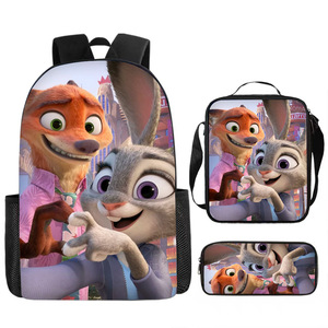 Tas Ransel Siswa Zoo2 Trendi dan Stylish, Tas Terinsulasi Stylish, Tas Tangan Kartun Anak, Tempat Pensil, Set 3-in-1 Grosir - Product Image 3