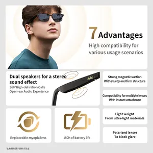 Hot Selling Intelligent Wireless Smart Audio Glasses For Listening To Music Anti Ultraviolet Lens