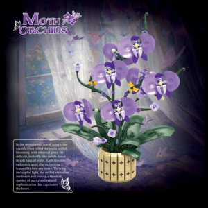 Ensemble de construction de modèle de jouet en blocs ABS Free Tribe 11011, orchidée violette, lys, 832 pièces, pour enfants - Product Image 4