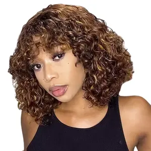 Wholesale Short Curly Hair Wigs 3C 4A 4B 4C Cheap Price Human Hair Short Bob Wig Machine Made Non Lace 100% Virgin Wigs Vendor