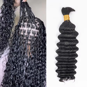 Cabello Humano para Trenzas con Cutícula Alineada, Ondulado Profundo, Cabello Humano Rizado a Granel para Trenzas Bohemias, 100% Cabello Humano para Trenzar - Product Image 2