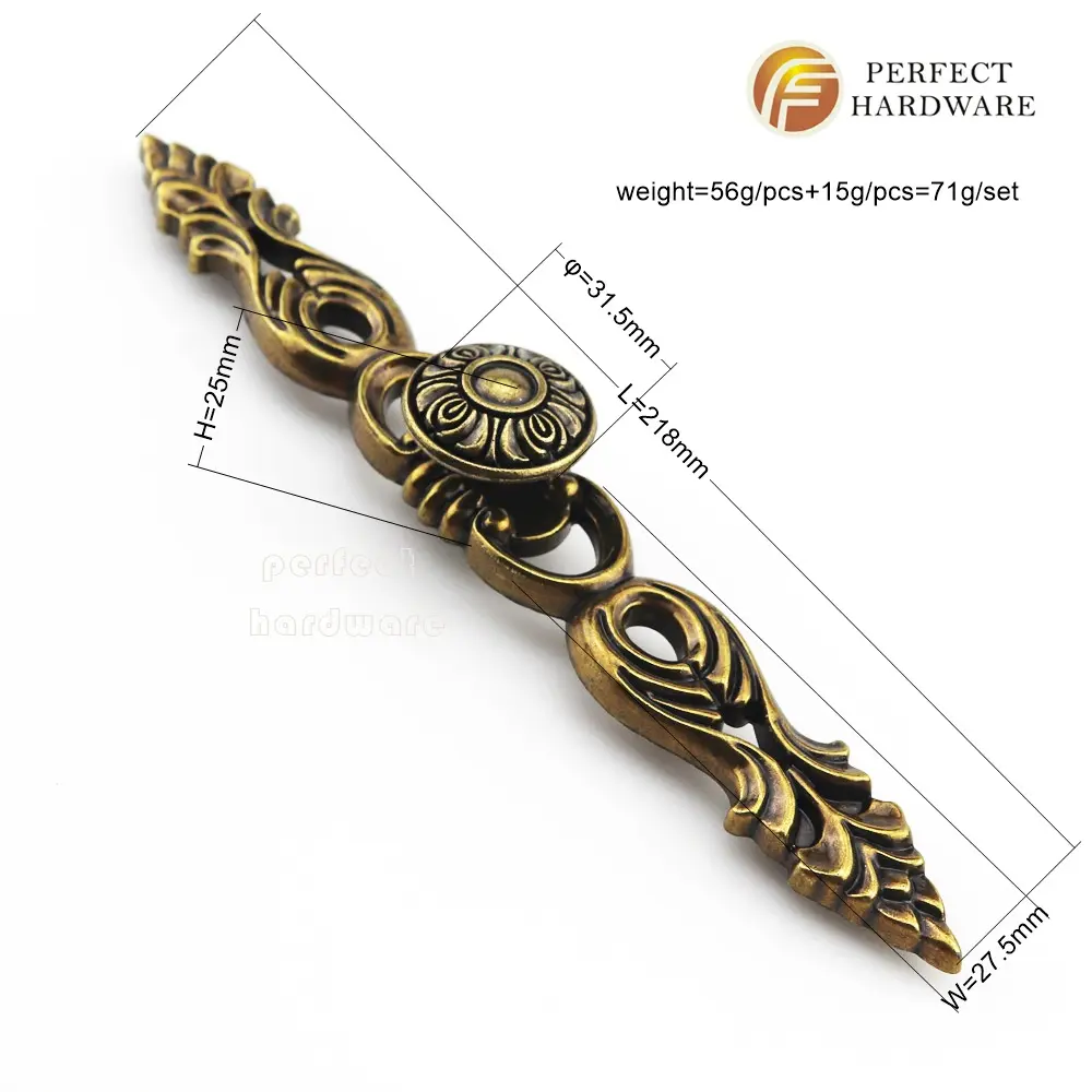 Bestseller Zink legierung Bronze Kleider schrank Schrank türgriff Antik Messing Möbel griff und Knöpfe