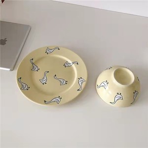 Bol à salade Style coréen, vaisselle pour le dîner assiette à Dessert de dessin animé assiettes à gâteaux aux fruits, yaourt bols en céramique 1 pièce - Product Image 6