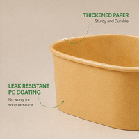 Bol en papier kraft carré jetable personnalisé, étanche, avec couvercle en PET/PP, pelliculage mat, écologique, recyclable, pour la restauration rapide à emporter