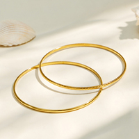 Bracelets en acier inoxydable plaqué or, étanches, à la mode, lisses et texturés, minimalistes, fins et empilables pour femmes, vente en gros